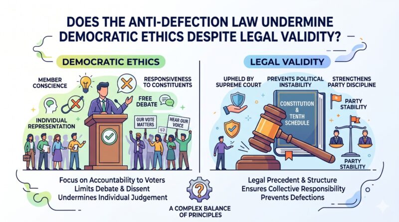 Does the Anti-Defection Law Undermine Democratic Ethics despite Legal Validity
